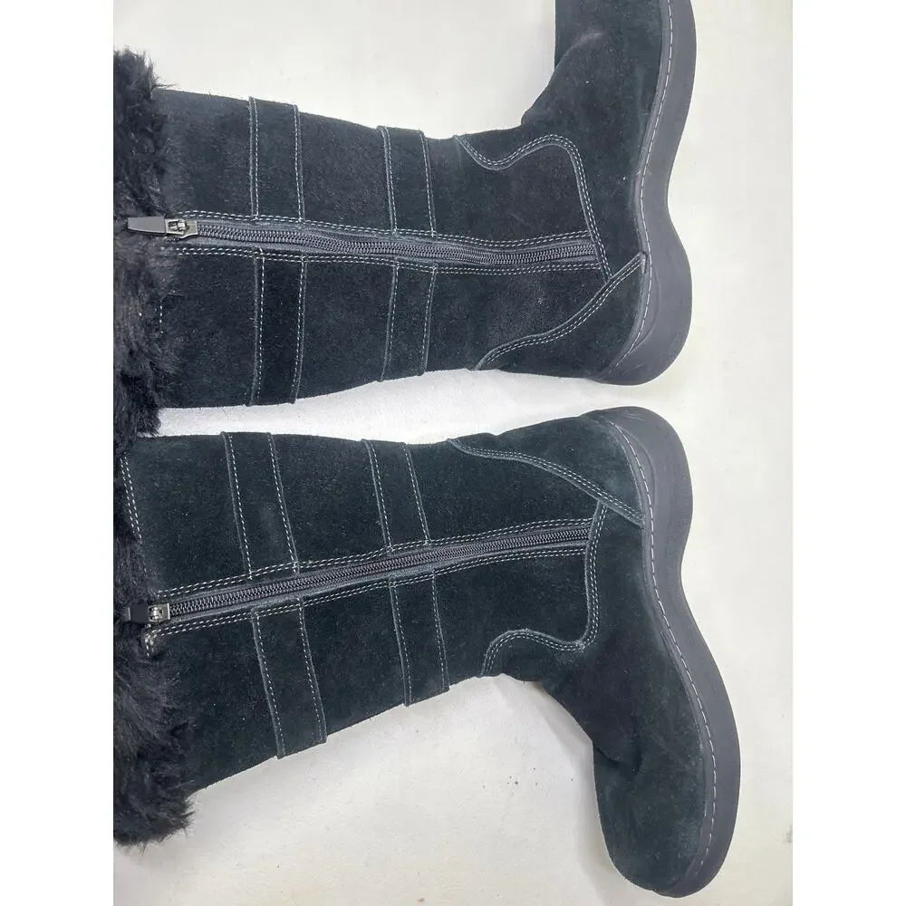 L.L.Bean Nordic Tek 2.5 boots feature faux-fur trim 7 side buckle straps size 9
